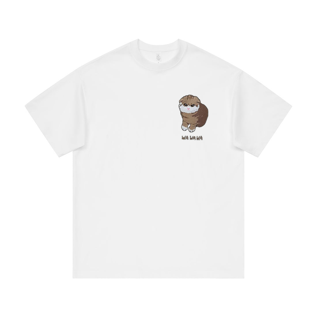 Cute Cat Embroidery T-Shirt