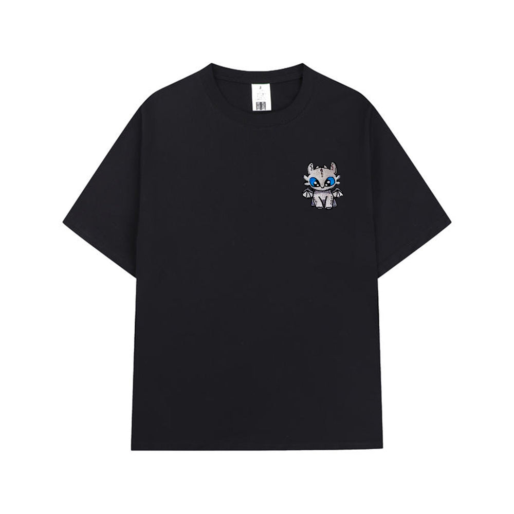 Chibi Dragon Embroidered Couple Tees