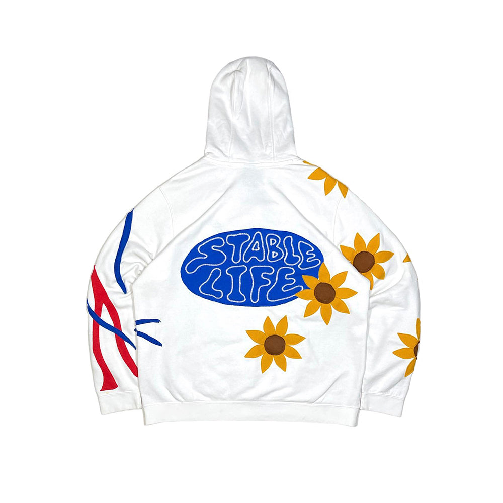 Human Organ Structure And Sunflower Pattern Patchwork Hoodie
