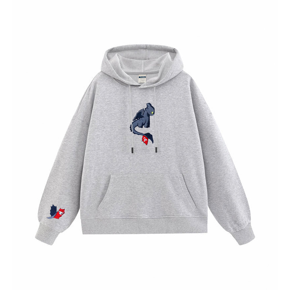 Night Fury And Light Fury Embroidered Hoodie