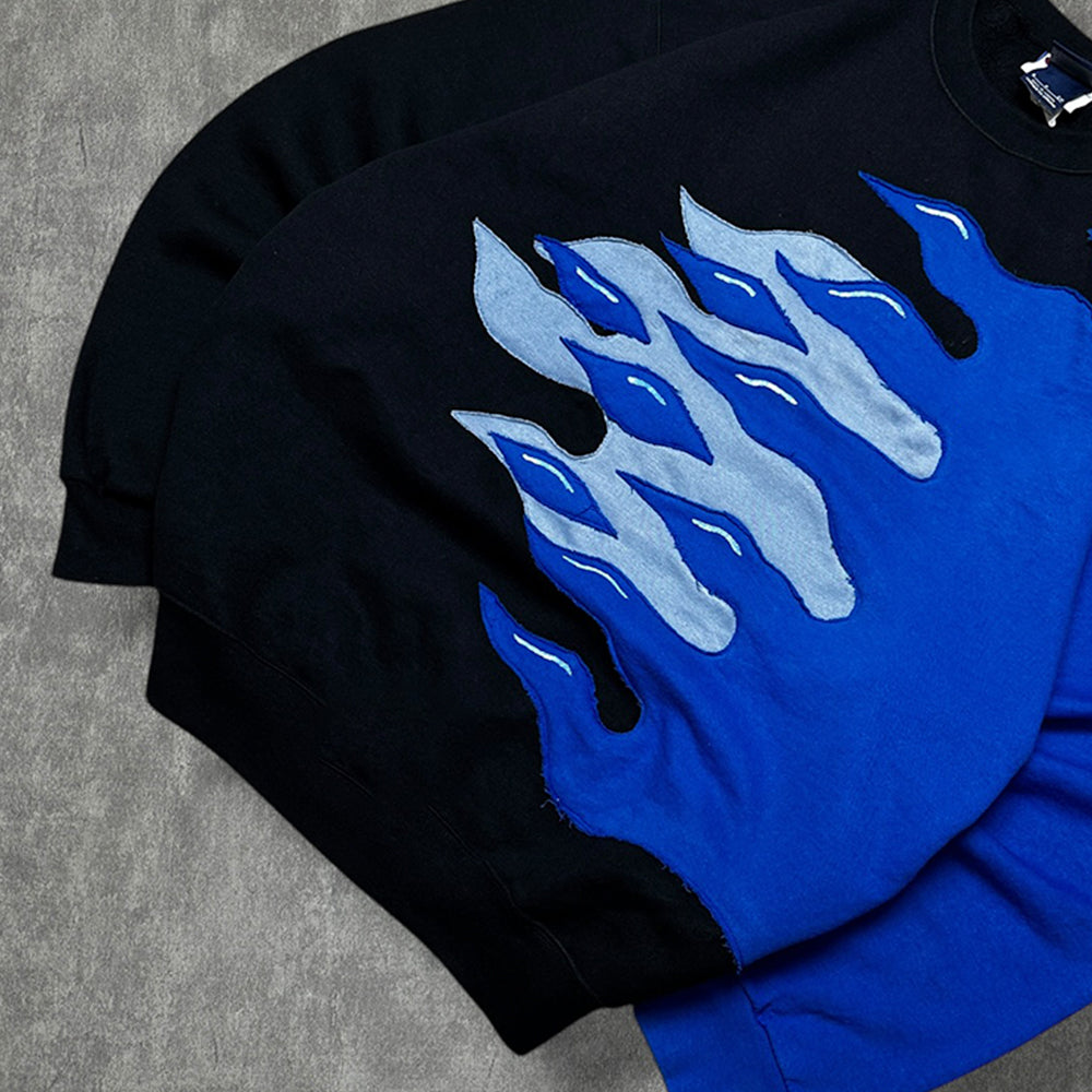 Black And Blue Color Tailoring And Sewing Creative Sweatshirt