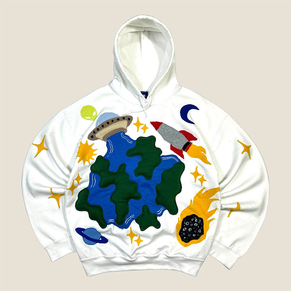 Earth to the Moon Patchwork Hoodie