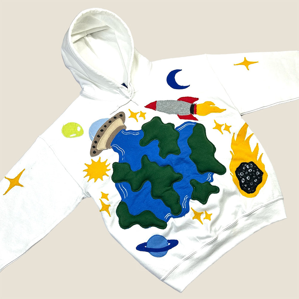 Earth to the Moon Patchwork Hoodie