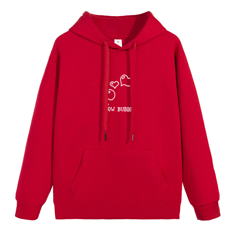 Embroidered CoupleAutumn And Winter Hooded Sweatshirt