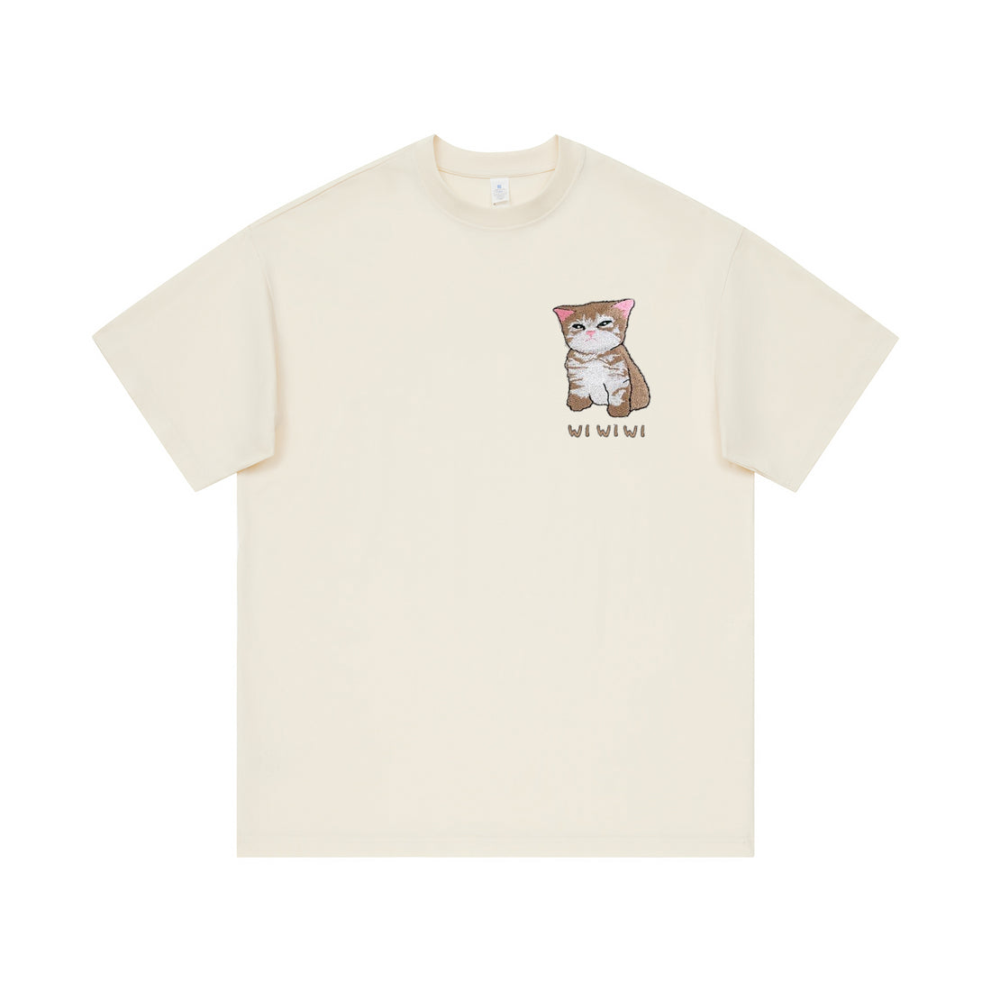 Cartoon Cat Embroidered Tee