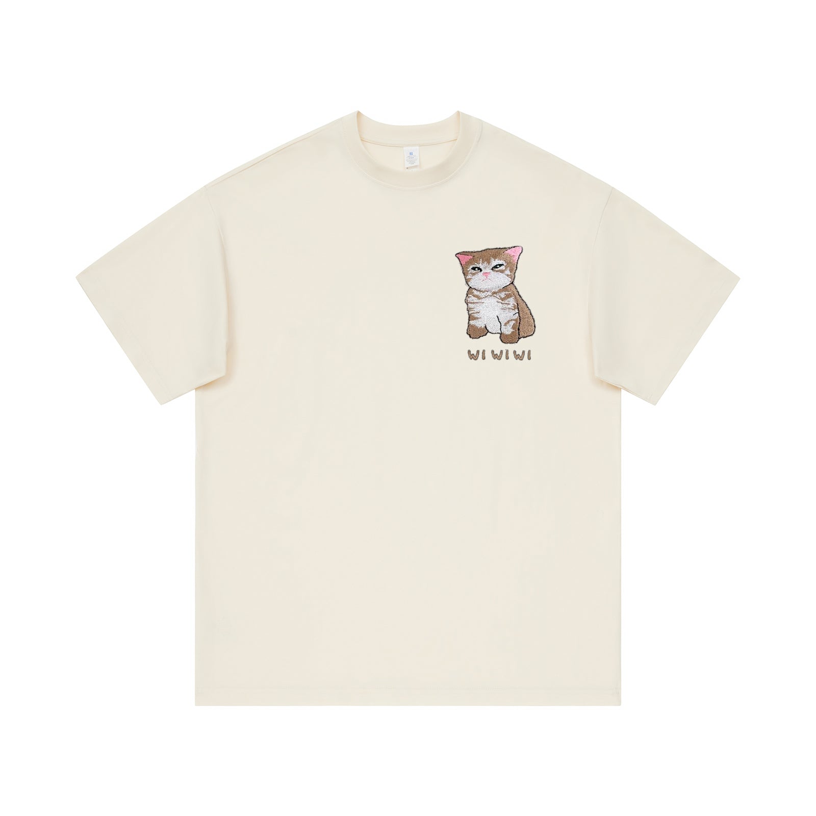 Cartoon Cat Embroidered Tee