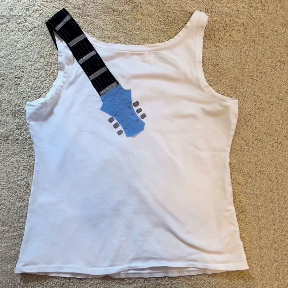 Musical Instrument Appliqué Casual Sleeveless Top
