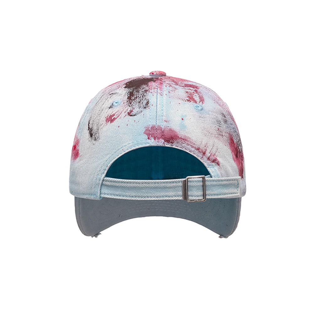 Hand-Painted Distressed Graffiti Cap with Blood Splatter