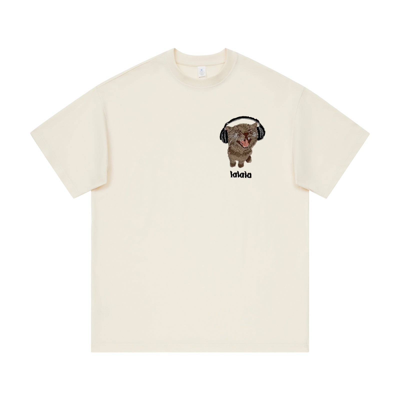 Cute Cat Embroidery Couple T-Shirts