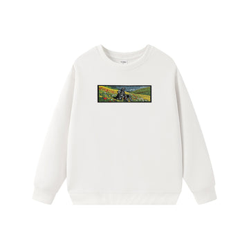 Embroidered Crew Neck Sweatshirt Brght Fantasy