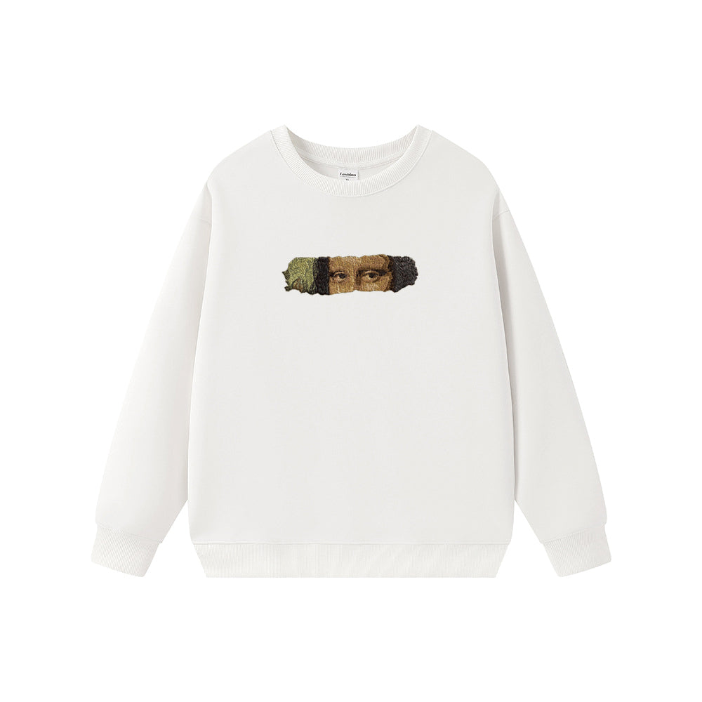 Embroidered Crew Neck Sweatshirt Mona Lisa