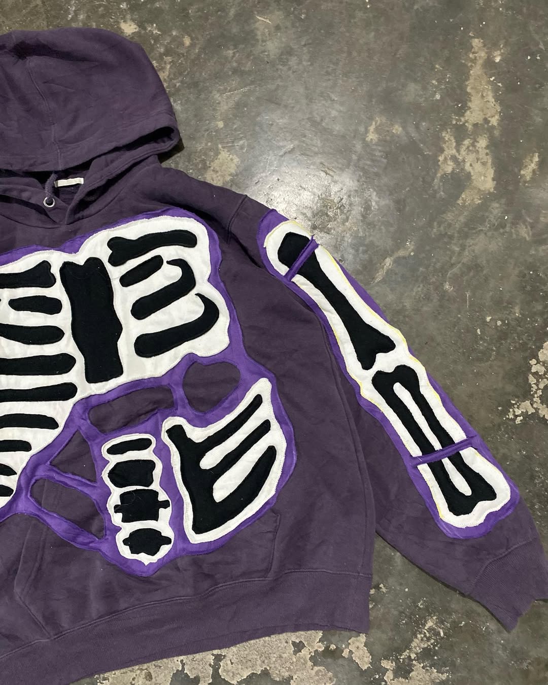 Skull Panel Colorblock Hoodie