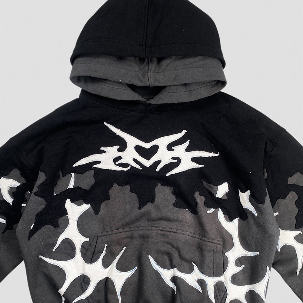 Creative Shape Cut & Sew Double Hooded Sweatshirt