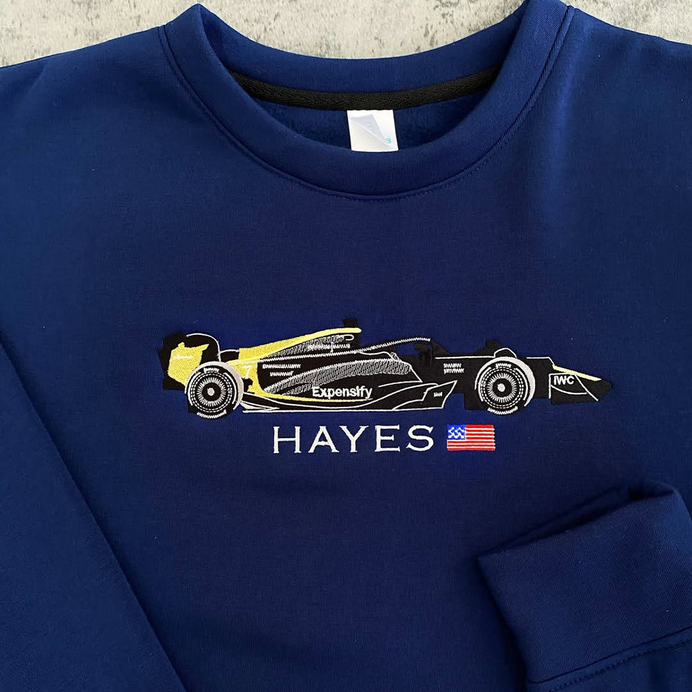 Hayes F1 Car Embroidered Sweatshirt