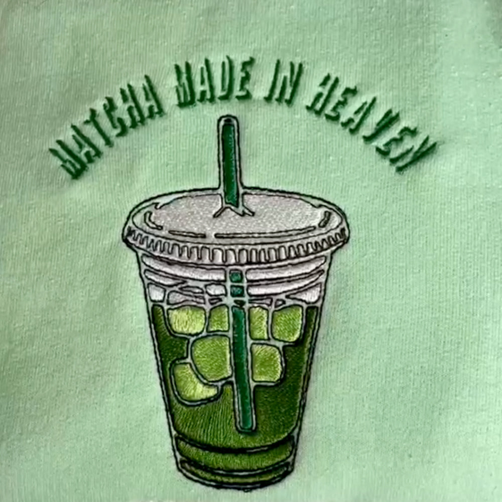 Matcha Cup Embroidered Sweatshirt