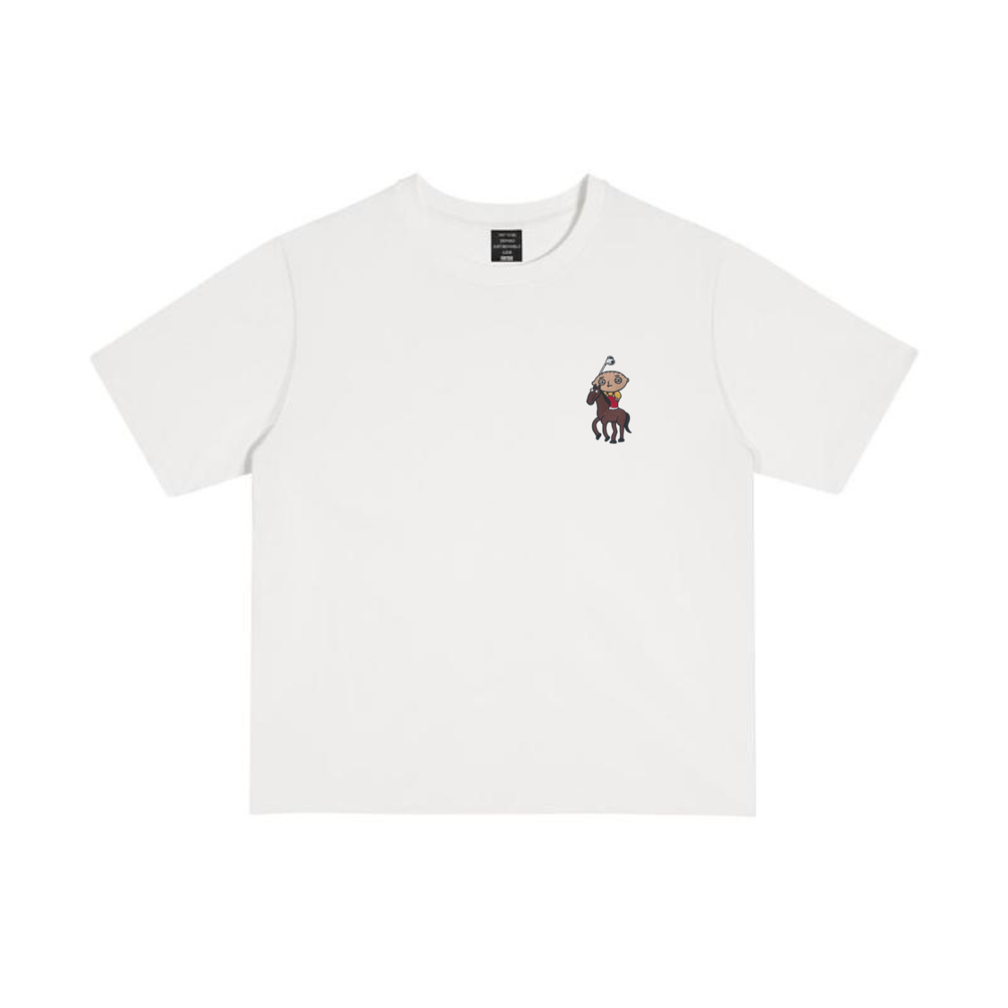 Stewie Rider Embroidered T-Shirt – Funny Meme Streetwear Cotton Tee