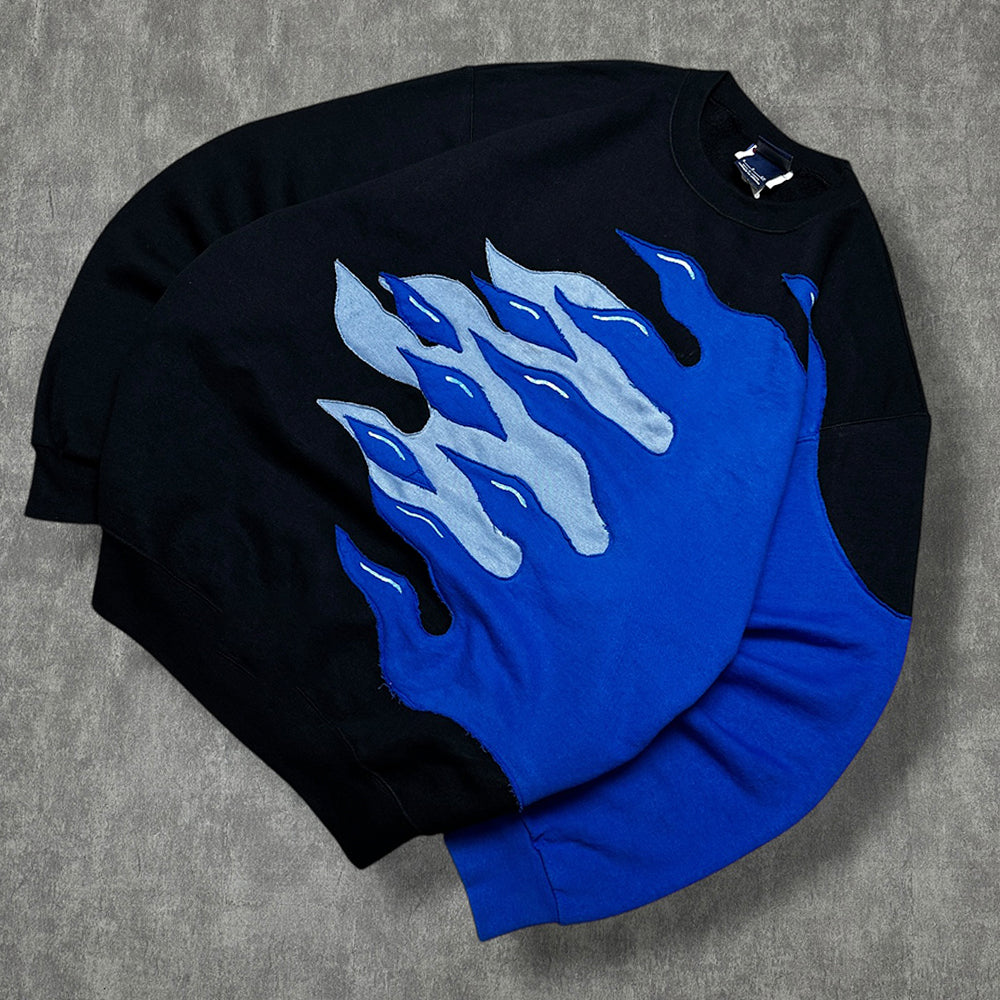 Black And Blue Color Tailoring And Sewing Creative Sweatshirt