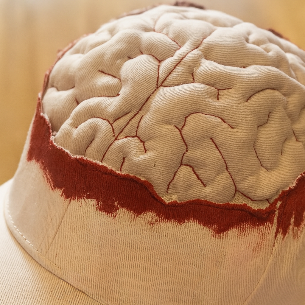 Exposed Brain Hat 3D Bloody Brain Baseball Cap