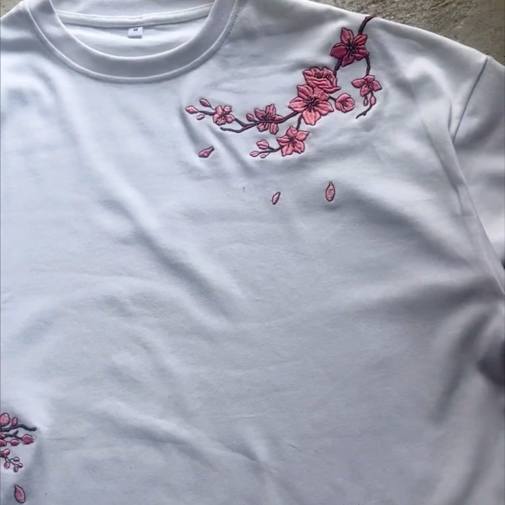 Embroidered Cherry Blossom Tee
