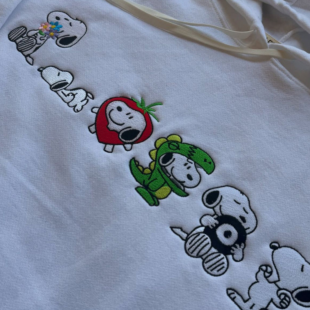 Adorable Animated Embroidery Hoodies