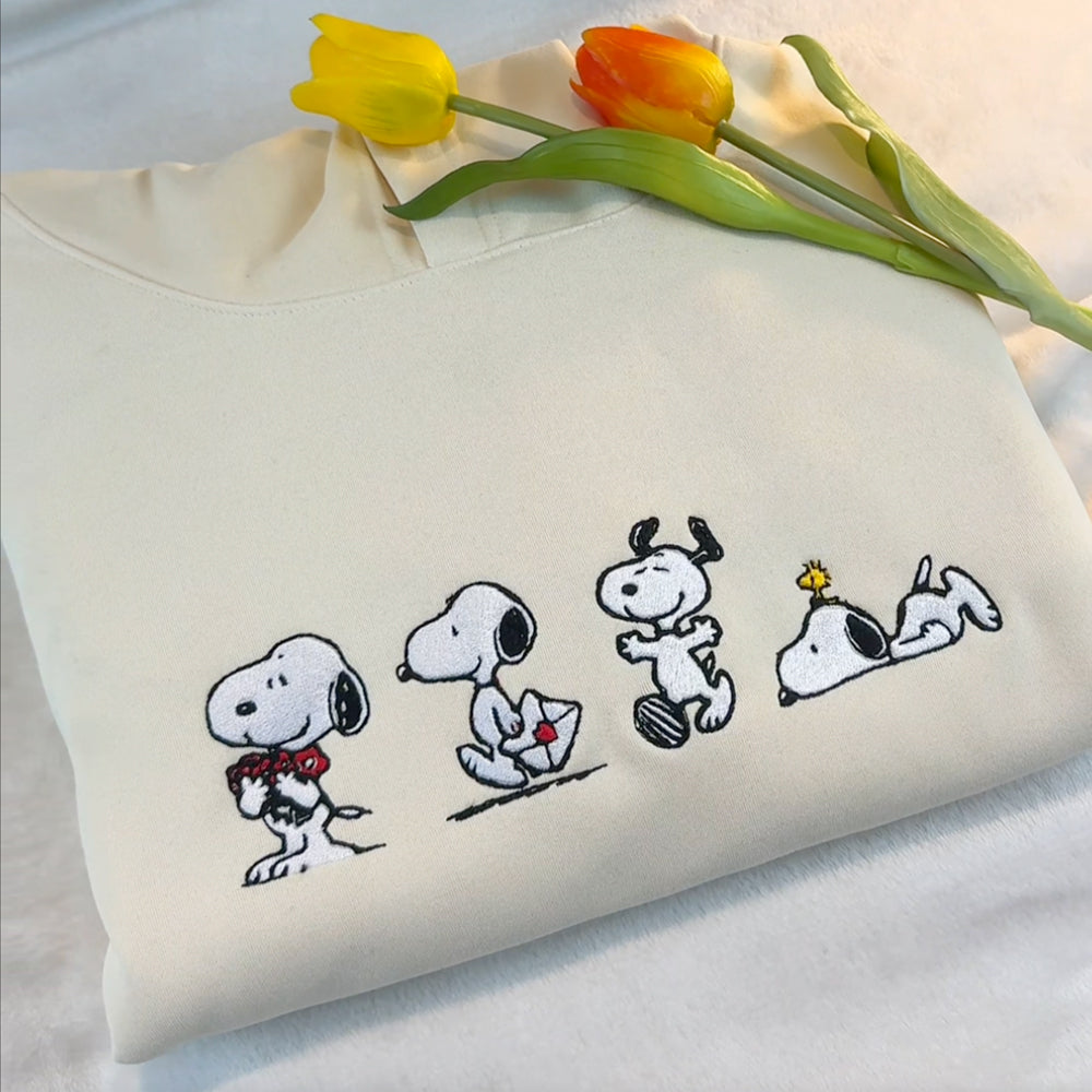 Snoopy's Daily Creative Embroidered Hoodie