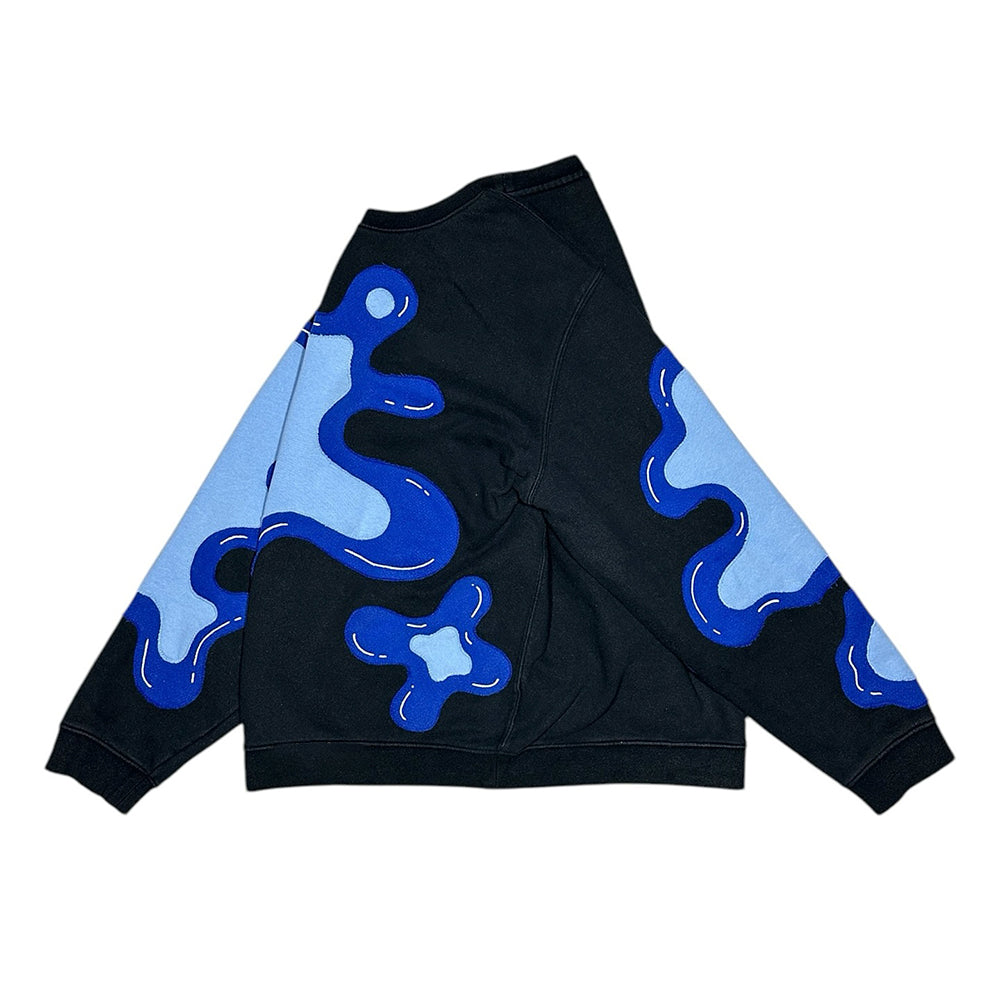 Creative Blue Water Drop Cut Patchwork Hoodie