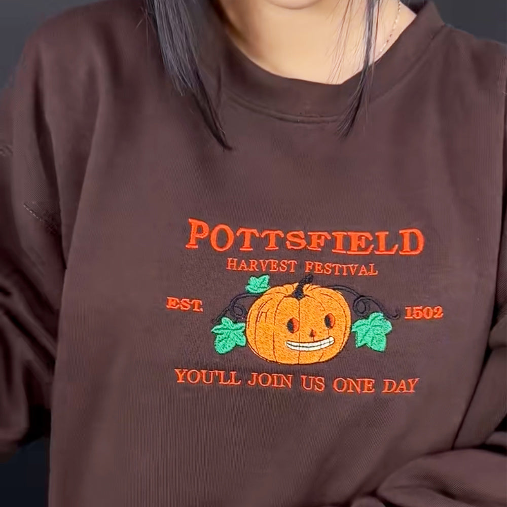 Pumpkin Embroidered Sweatshirt