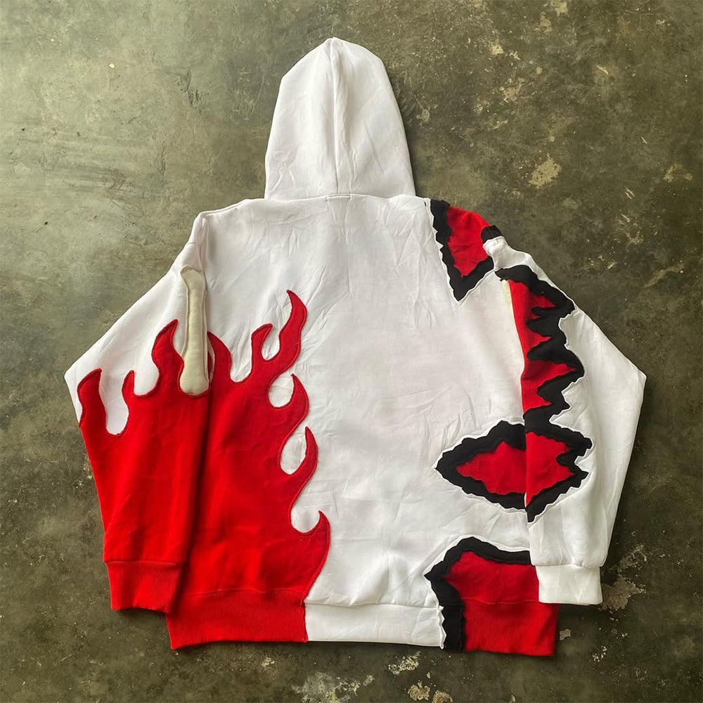 Patchwork Cut-and-Sew Hoodie