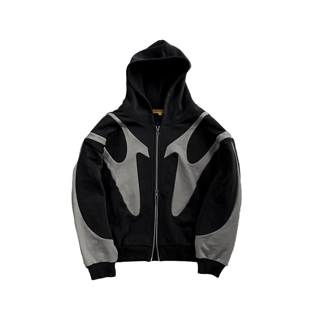 Contrast Zip-Up Hoodie