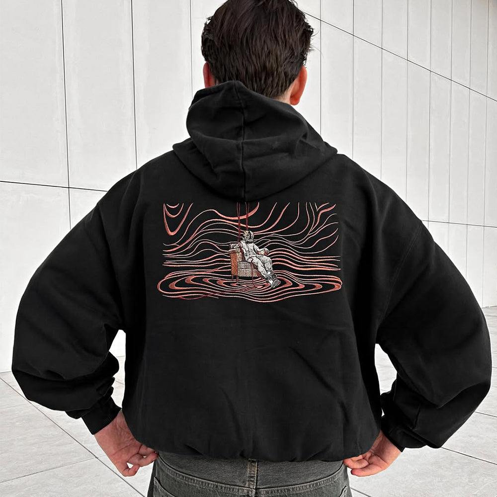 Embroidered sweatshirt in virtual space