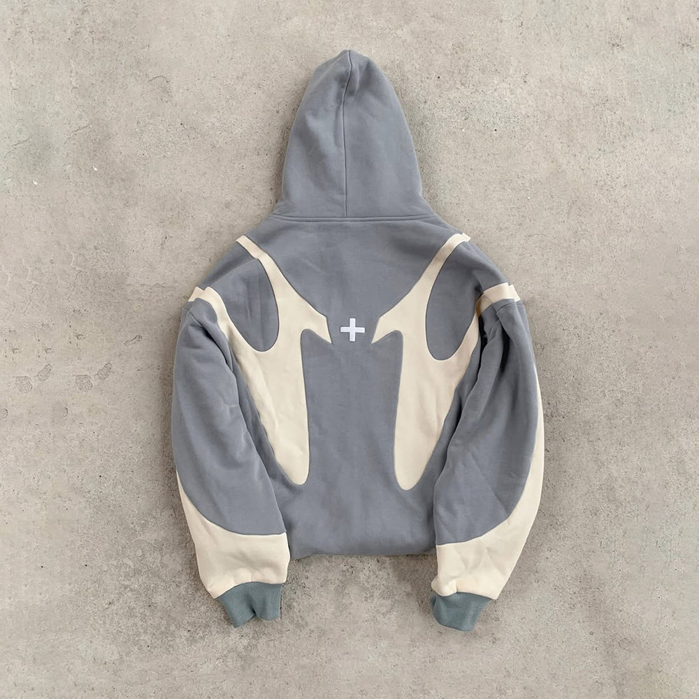Contrast Zip-Up Hoodie
