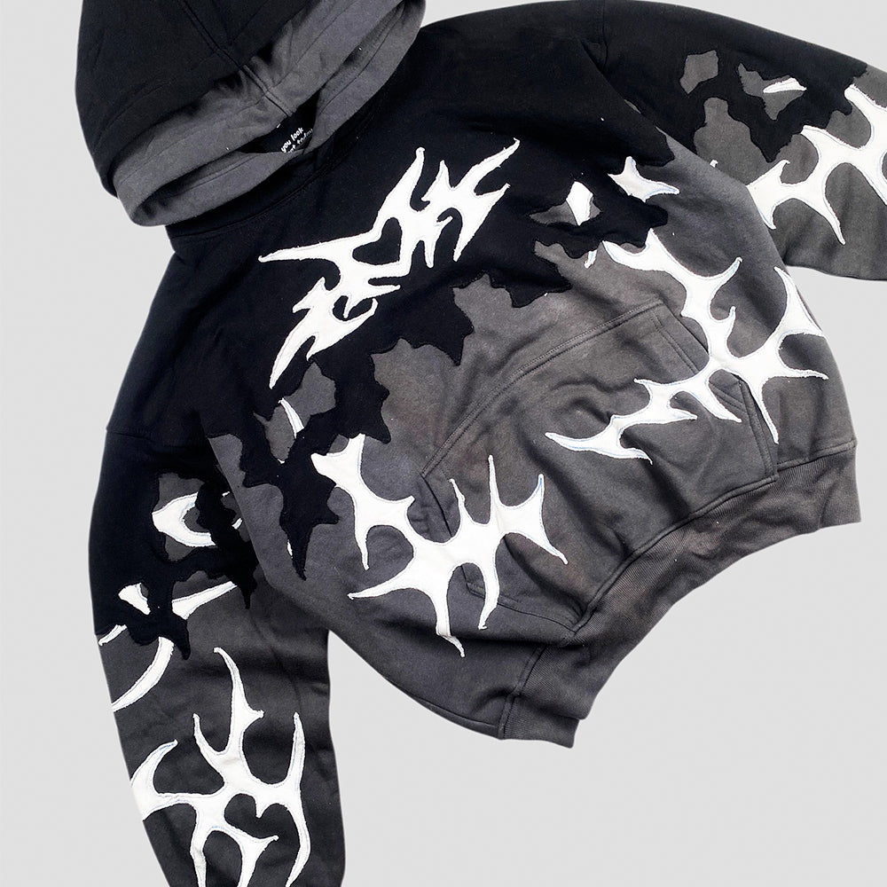 Creative Shape Cut & Sew Double Hooded Sweatshirt
