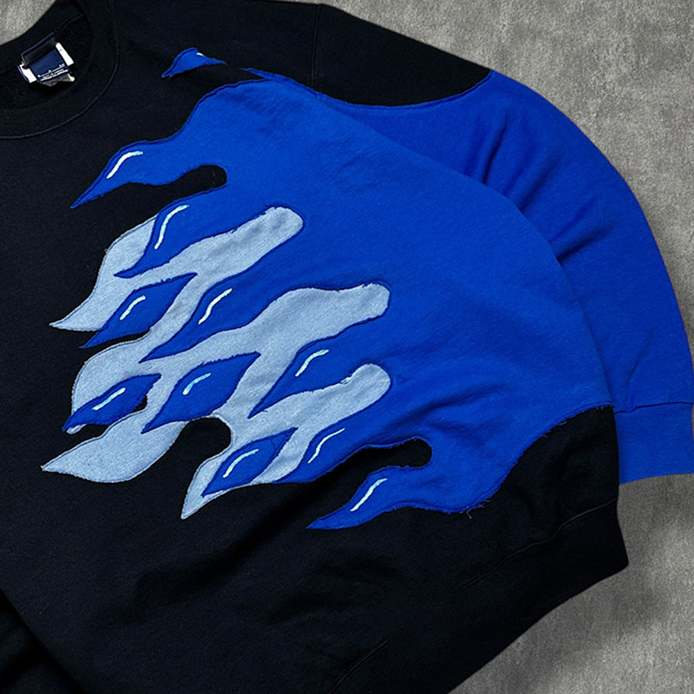 Black And Blue Color Tailoring And Sewing Creative Sweatshirt
