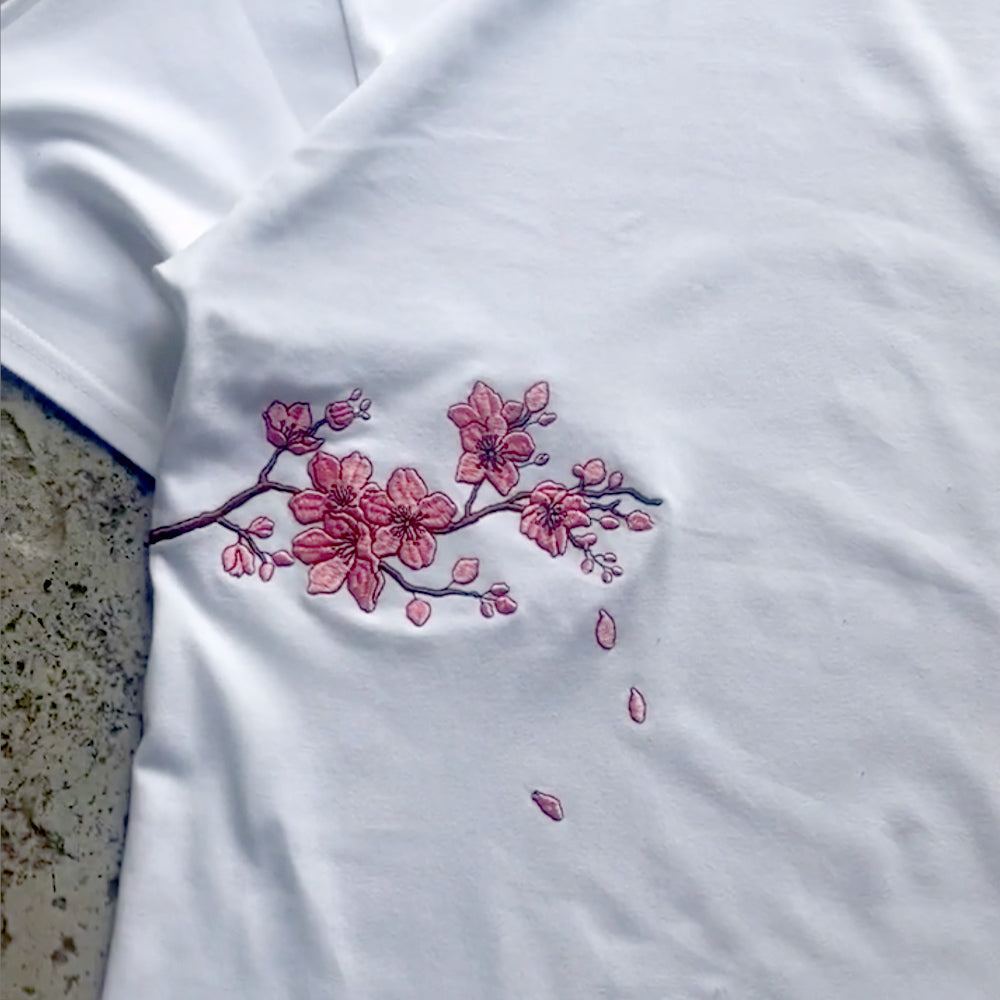 Embroidered Cherry Blossom Tee
