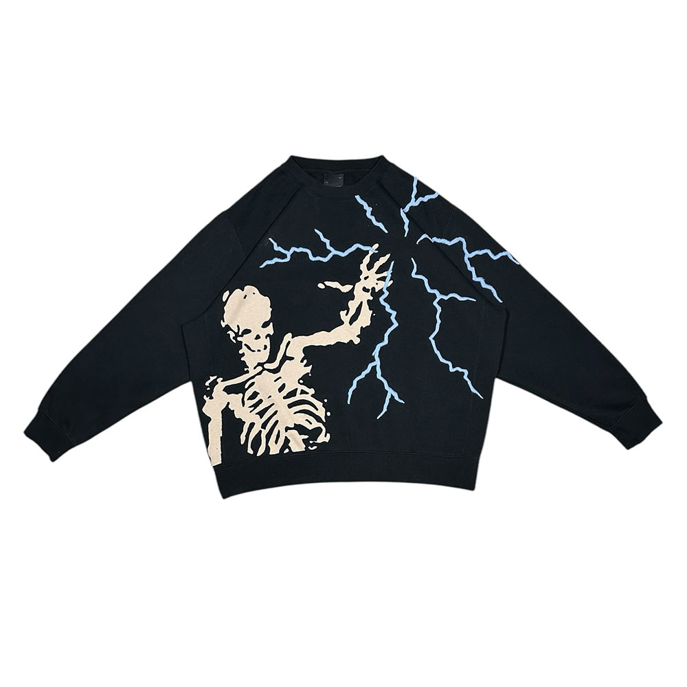 Skull Patchwork Crewneck Sweatshirt