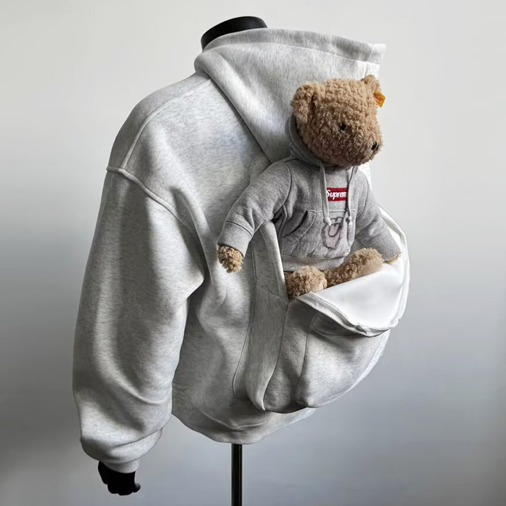 Back Satchel Zip-Up Hoodie