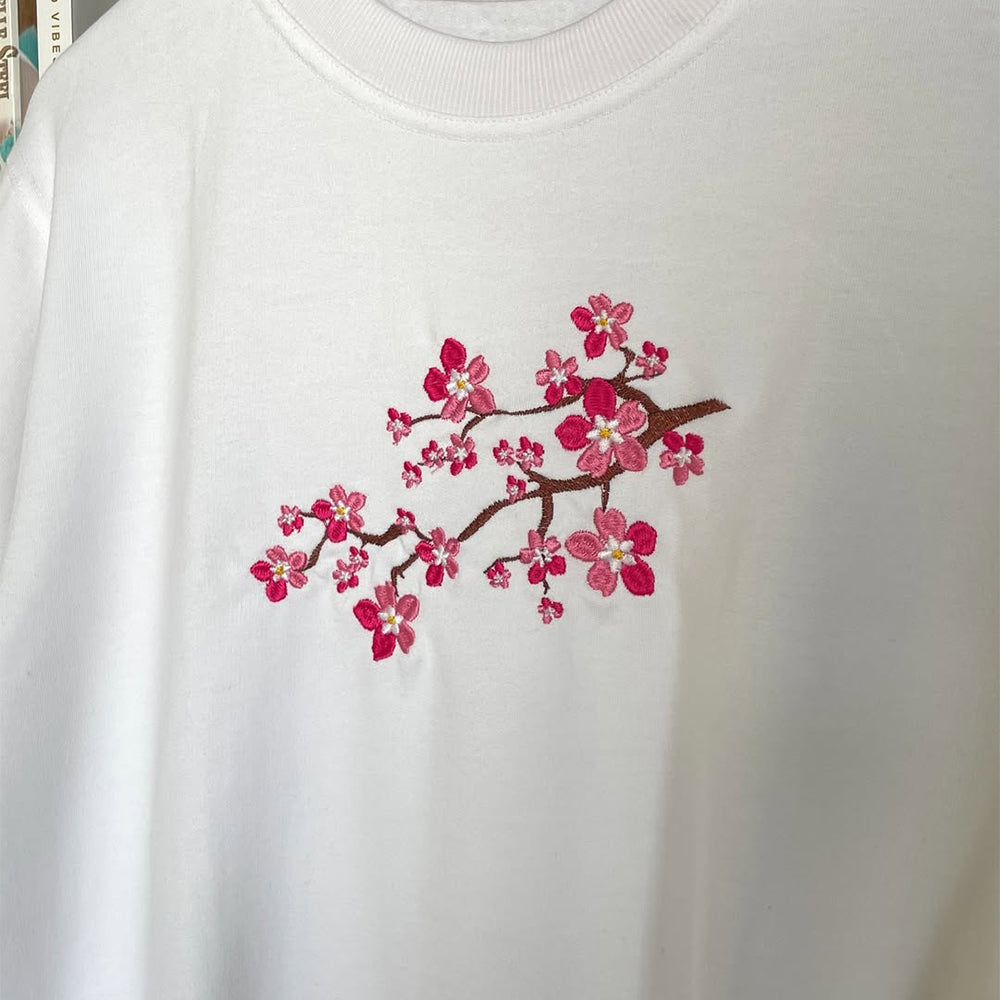 Cherry Blossom Embroidered Sweatshirt