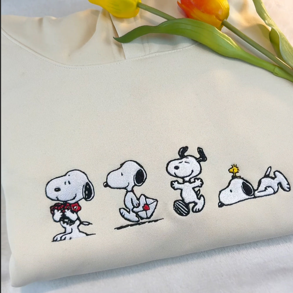 Snoopy's Daily Creative Embroidered Hoodie