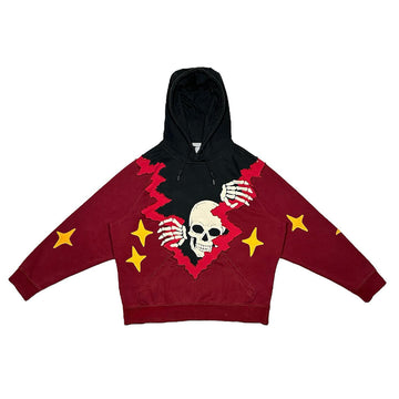 Fractured Skull Patchwork Hoodie