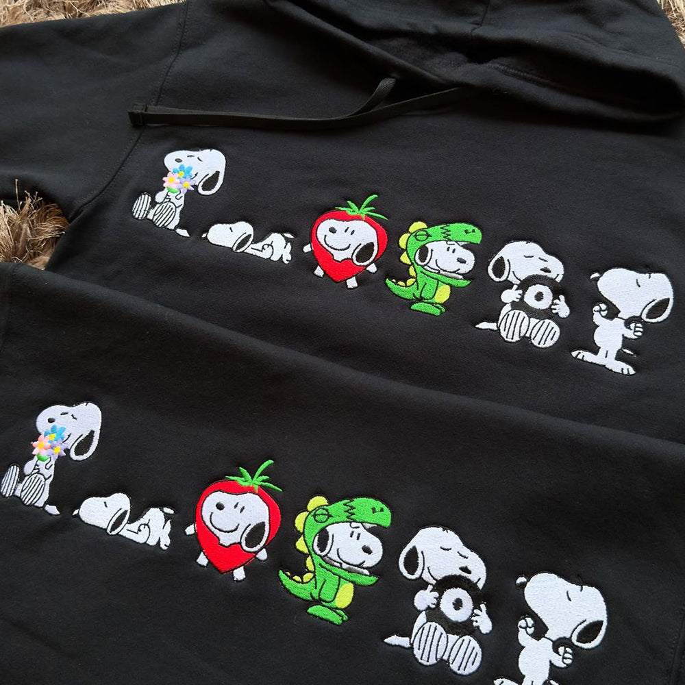Adorable Animated Embroidery Hoodies