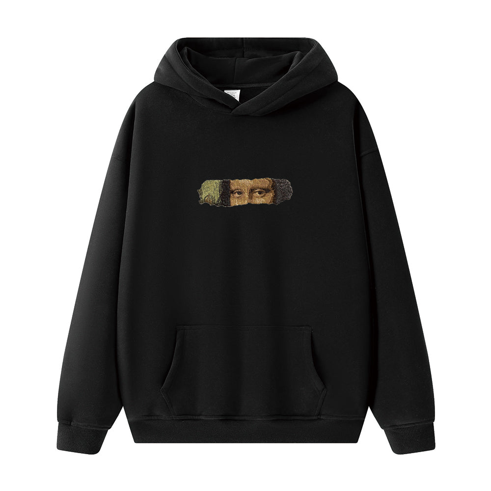 Embroidered Autumn And Winter Hooded Sweatshirt  Mona Lisa