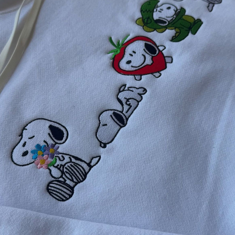 Adorable Animated Embroidery Hoodies
