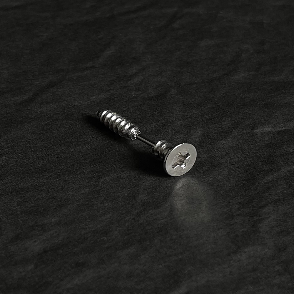 Punk Rock Unisex Stainless Steel Screw Stud Earrings