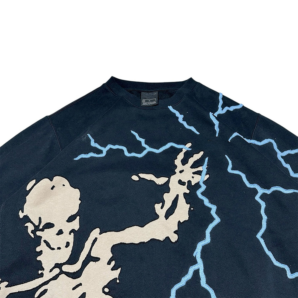 Skull Patchwork Crewneck Sweatshirt