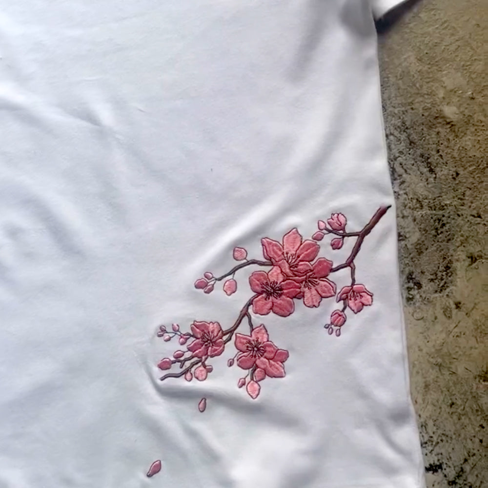 Embroidered Cherry Blossom Tee