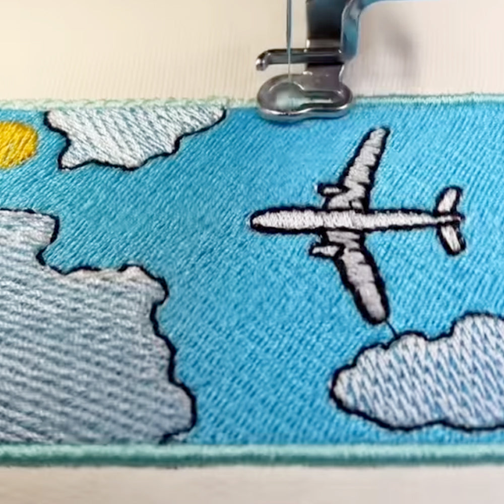Airplane Pattern Embroidered Creative T-shirt