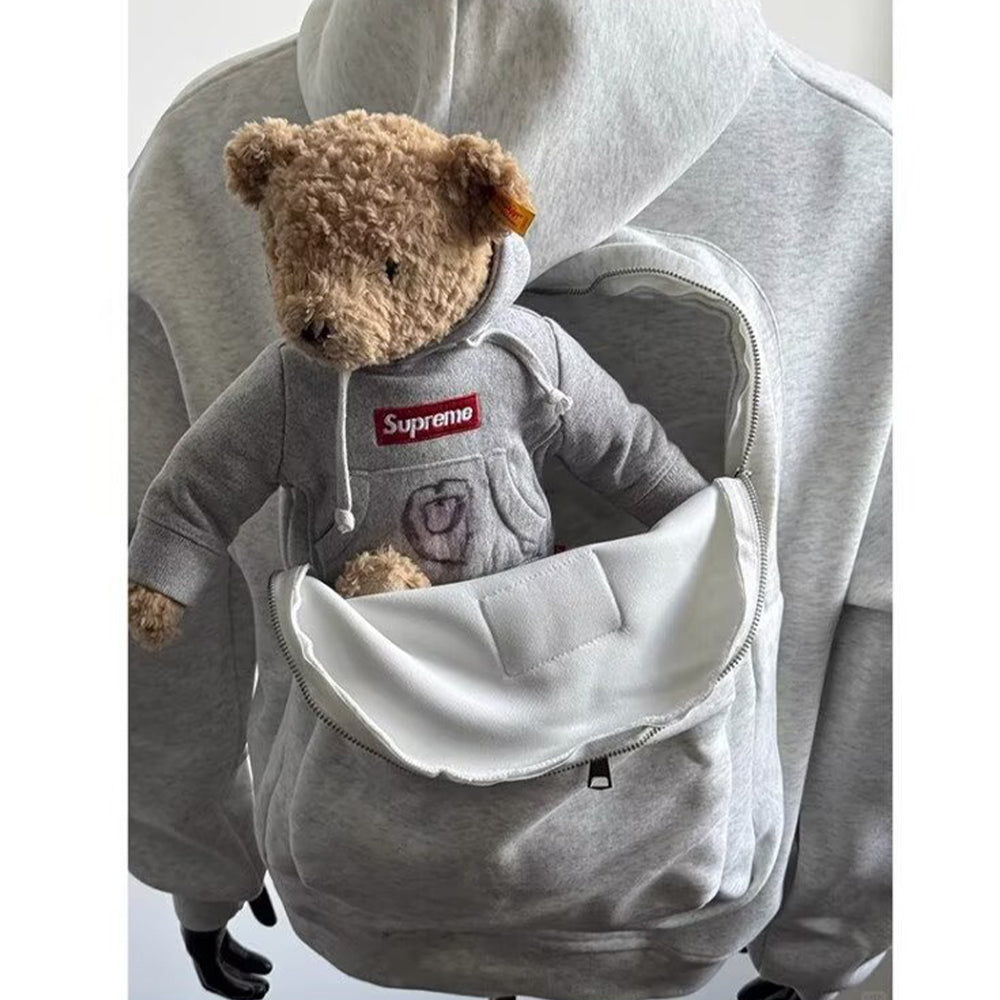 Back Satchel Zip-Up Hoodie