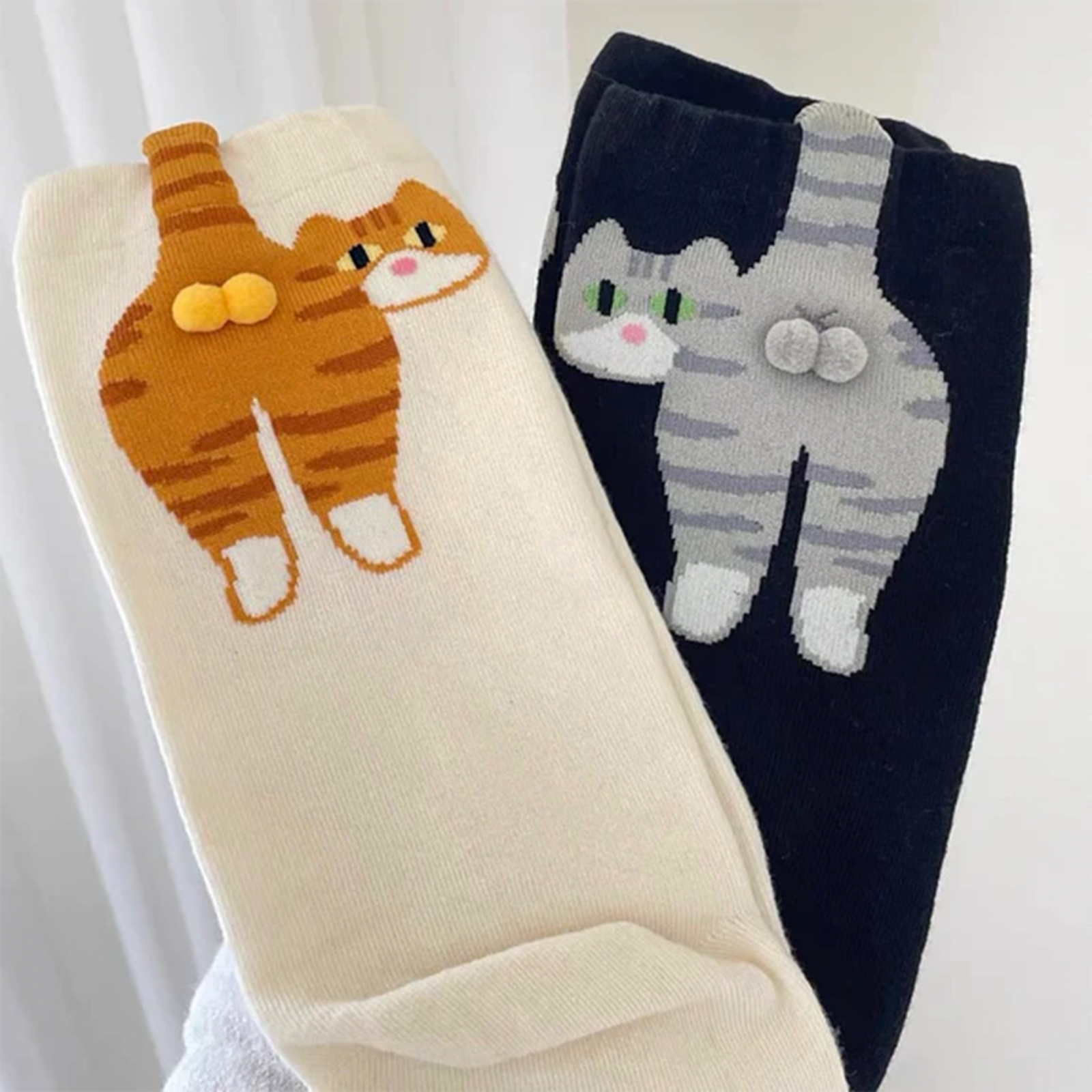 Playful 3D Kitty Socks