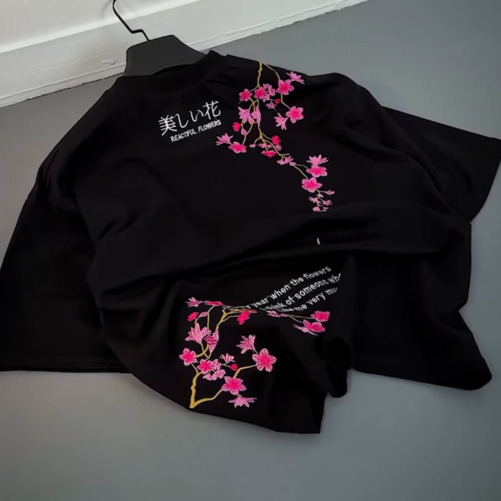 Sakura Bloom Embroidered Tee