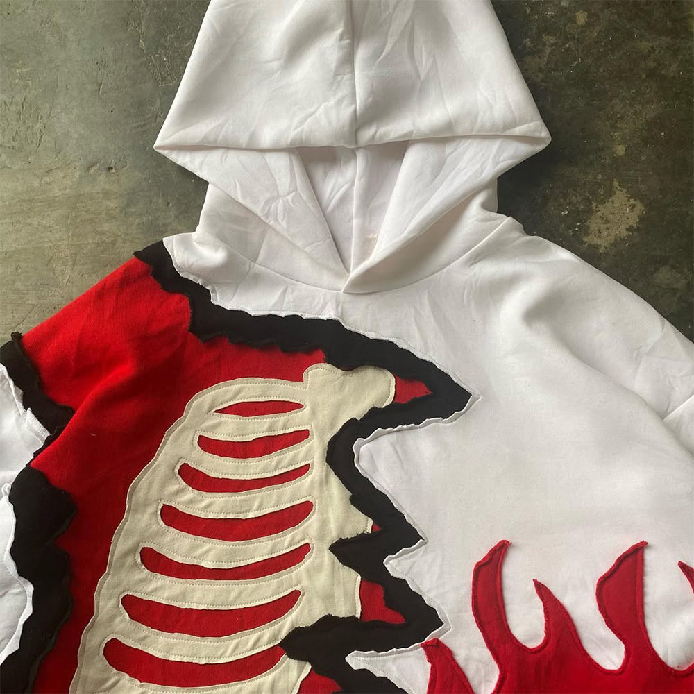 Patchwork Cut-and-Sew Hoodie